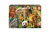 Puzzels - Educa 500 Wild Animal Collage - 80-19550