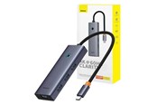 USB hub - Baseus 6in1 Hub UltraJoy USB-C do HDMI4K@60Hz+4xUSB 3.0+PD (space grey) USB hub - 6 - USB 3.0 - Grijs - B00052807813-01