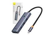 USB hub - Baseus 4in1 Hub UltraJoy USB-C do USB 3.0 (space grey) USB hub - 4 - USB 3.0 - Grijs - B0005280A813-03
