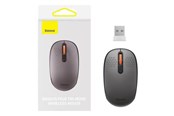 Muis - Baseus Wireless mouse F01B Tri-mode 2.4G BT 5.0 1600 DPI (frosted grey) - Muis - Optisch - 3 knoppen - Grijs - B01055503833-00