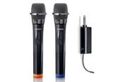 Microfoon - Lenco MCW-020BK - Set of 2 wireless microphones with portable battery powered receiver - MCW-020BK