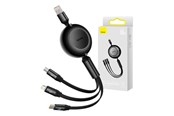 USB hub - Baseus Bright Mirror 3 USB 3-in-1 cable for micro USB / USB-C / Lightning 66W / 2A 1.1m (Black) USB hub - USB 2.0 - Zwart - CAMJ010101