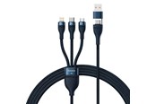 USB-kabel - Baseus 3in1 USB cable Flash Series 2 USB-C + micro USB + Lightning 100W 1.2m (blue) - CASS030103