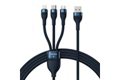 USB-kabel - Baseus 3in1 USB cable USB 3in1 Flash Series USB-C + Micro + Lightning 66W 1.2m (blue) - CASS040003