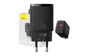Mobiel - Adapters & Opladers - Baseus Compact USB/USB Type C Fast Charger 20W 3A Power Delivery Quick Charge 3.0 Black (CCXJ-B01) - CCXJ-B01