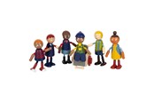 Speelgoedpop - Small Foot - Wooden Dollhouse Family with Wheelchair 6pcs. - 12396