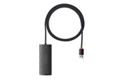 USB hub - Baseus Hub 4in1 Lite Series USB to 4x USB 3.0 1m (Black) USB hub - 4 - USB 3.0 - Zwart - WKQX030101