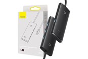 USB hub - Baseus Lite Series Hub 4in1 USB-C to 4x USB 3.0 + USB-C 25cm (Black) USB hub - 4 - USB 3.0 - Zwart - WKQX030301