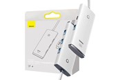 USB hub - Baseus Hub 4in1 Lite Series USB-C to 4x USB 3.0 + USB-C 2m (White) USB hub - 4 - USB 3.0 - Wit - WKQX030502