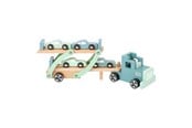 Speelgoedauto - Small Foot - Wooden Truck Transporter Chicago with Cars 9dlg. - 11510