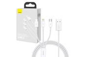 USB-kabel - Baseus Quick Charge USB to M+L+C  Superior Data 3.5A 1m (White) - P10320105221-00