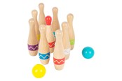 Buiten spelen - Small Foot - Wooden Bowling Game with Zigzag Pattern 11 pcs. - 11912