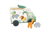 Speelgoed voor baby's - Small Foot - Wooden Shape Sorter Jeep Safari 6dlg - 11700