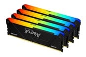 RAM - Kingston FURY Beast RGB DDR4-3200 - 32GB - CL16 - Quad Channel (4 pcs) - Intel XMP - Zwart met RGB - KF432C16BB2AK4/32