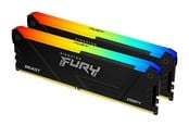 RAM - Kingston FURY Beast RGB DDR4-3200 - 32GB - CL16 - Dual Channel (2 pcs) - Intel XMP - Zwart - KF432C16BB12AK2/32