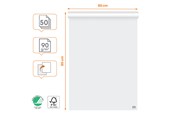 Schrijfblokken, formulieren en notitieboekjes - Nobo Premium Flipchart Paper Pad 600x890mm Reversible Plain or Gridded Paper 50 sheet 90gsm 1 Pack Rolled - 1915657