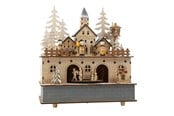 Houten speelgoed - Small Foot - Wooden Music Box Christmas Village with Light - 10543