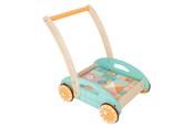 Speelgoed voor baby's - Small Foot - Wooden Baby Walker Carriage with Blocks Pastel 35dlg. - 11766