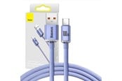 USB-kabel - Baseus Crystal Shine cable USB to USB-C 5A 1.2m (purple) - CAJY000405
