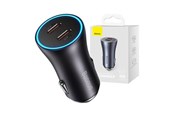 Mobiel - Adapters & Opladers - Baseus Golden Contactor Pro car charger 2x USB-C 40W (Dark Gray) - CGJP000013