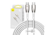 USB-kabel - Baseus USB-C cable for USB-C  Glimmer Series 100W 2m (White) - CADH000802