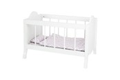 Dolls & Accessories - Small Foot - Wooden Doll Bed White with Bedding Stripes 4dlg. - 11778