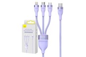 USB-kabel - Baseus 3in1 USB-C cable Flash Series 2 USB-C + micro USB + Lightning 100W 1.5m (purple) - CASS030205