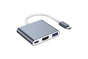 USB hub - Lippa 3-in-1 87W USB-C PD 4K HDMI Hub USB hub - 3 - USB 2.0 - Grijs - LPGQ22H122
