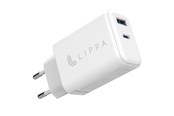 Mobiel - Adapters & Opladers - Lippa 65W USB-C PD & USB-A QC GaN Wall Charger - White - LPWC65W
