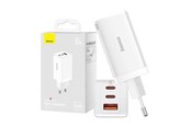Mobiel - Adapters & Opladers - Baseus Wall charger GaN5 Pro 2xUSB-C + USB 65W (white) - CCGP120202