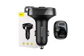 Mobiel - Adapters & Opladers - Baseus FM Transmitter T typed Bluetooth 2xUSB microSD (Black) - CCMT000001