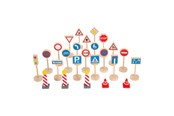 Speelgoedauto - Small Foot - Wooden Mini Traffic Sign Set 25 pcs. - 11736