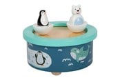Muziek - Small Foot - Wooden Music Box North Pole Wind Up - 11961