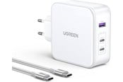 Mobiel - Adapters & Opladers - UGREEN Nexode GaN 140W Triple USB Charger - White - 15339
