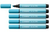 Schrijf- en tekengerei - STABILO Pen 68 MAX - Felt-tip pen with thick chisel tip - azure blue - 768/57