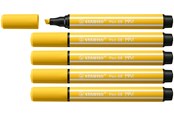 Schrijf- en tekengerei - STABILO Pen 68 MAX - Felt-tip pen with thick chisel tip - yellow - 768/44