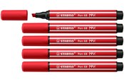 Schrijf- en tekengerei - STABILO Pen 68 MAX - Fibre-tip Pen with Thick Chisel Tip - Carmine Red - 768/48