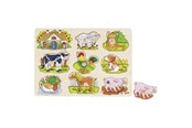 Puzzels - Goki Stud Puzzle Farm Animals with Sound Hout - 57895