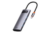 USB hub - Baseus Hub 5in1 Metal Gleam Series USB-C to 3x USB 3.0 + HDMI + USB-C PD USB hub - 5 - USB 3.0 - Grijs - CAHUB-CX0G