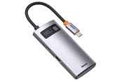 USB hub - Baseus Hub 4in1 Metal Gleam Series USB-C to USB 3.0 + USB 2.0 + HDMI + USB-C PD USB hub - 4 - USB 3.0 - Grijs - CAHUB-CY0G