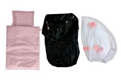 Pop, teddybeer en materiaal - Happy Friend Pram Accessories Set - 504391