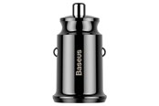 Mobiel - Adapters & Opladers - Baseus Grain Car Charger 2x USB 5V 3.1A (black) - CCALL-ML01