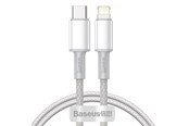 USB-kabel - Baseus High Density Braided Cable Type-C to Lightning PD 20W 1m (white) - CATLGD-02