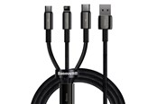 USB-kabel - Baseus Tungsten 3in1 cable USB - USB Type C / Lightning / micro USB 3.5 A 1.5 m black (CAMLTWJ-01) - CAMLTWJ-01