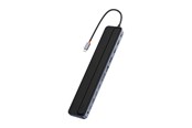 USB hub - Baseus Hub 12in1 EliteJoy Gen2 series USB-C to 2xHDMI+ 3xUSB 3.0+ PD+ DP+ SD/TF+ RJ45+Type-C+ 3.5mm (dark gray) USB hub - 12 - USB 3.0 - Grijs - WKSX030213