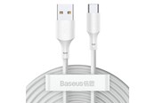 USB-kabel - Baseus Simple Wisdom Data Cable Kit USB to Type-C 5A (2PCS/Set)1.5m White - TZCATZJ-02