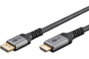 Beelscherm- en tv-kabel - Pro Displayport 1.2 - HDMI 2.0 Sleeved - 2m - Zwart - DP1.2HDMI20BB2