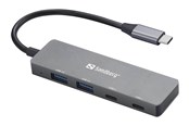 USB hub - Sandberg 4-port USB Hub USB hub - 4 - USB 3.0 - Grijs - 136-50