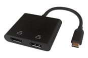 USB hub - Deltaco USB-C MST HUB 2x 4K/60Hz HDMI x 2 black 0.1m USB hub - 4 - Zwart - USBC-2HDMI