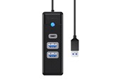USB hub - ORICO Hub Adapter USB to 2x USB 3.0 + USB-C 5 Gbps 0.15m (Black) USB hub - 3 - USB 3.0 - Zwart - PWC2U-U3-015-BK-EP